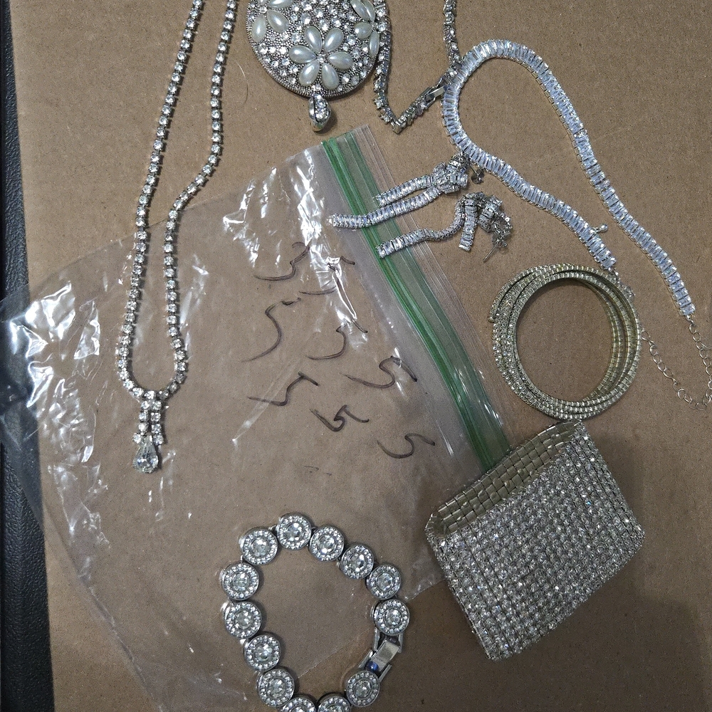 Belled Bundle Sparkling Crystal Statement Necklac… - image 4